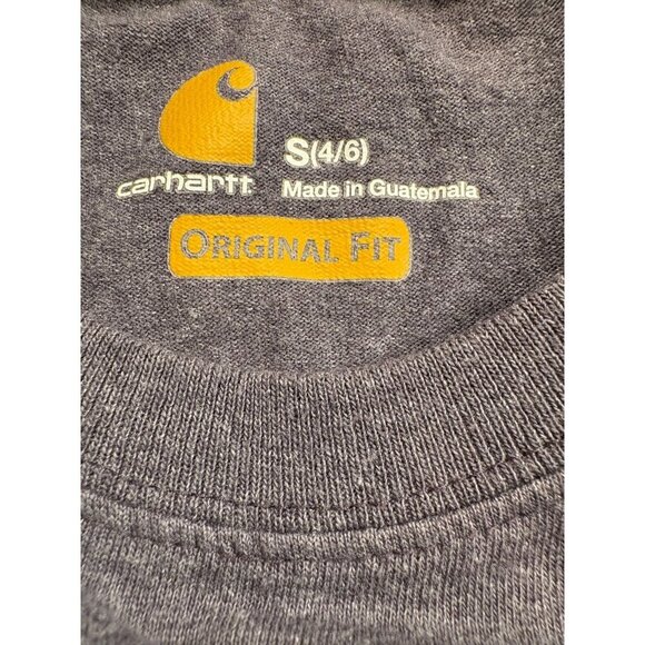 Carhartt Kids T-Shirt Youth Small S 4-6 Gray Pocket Tee Workwear Boy's K87 - Picture 6 of 7